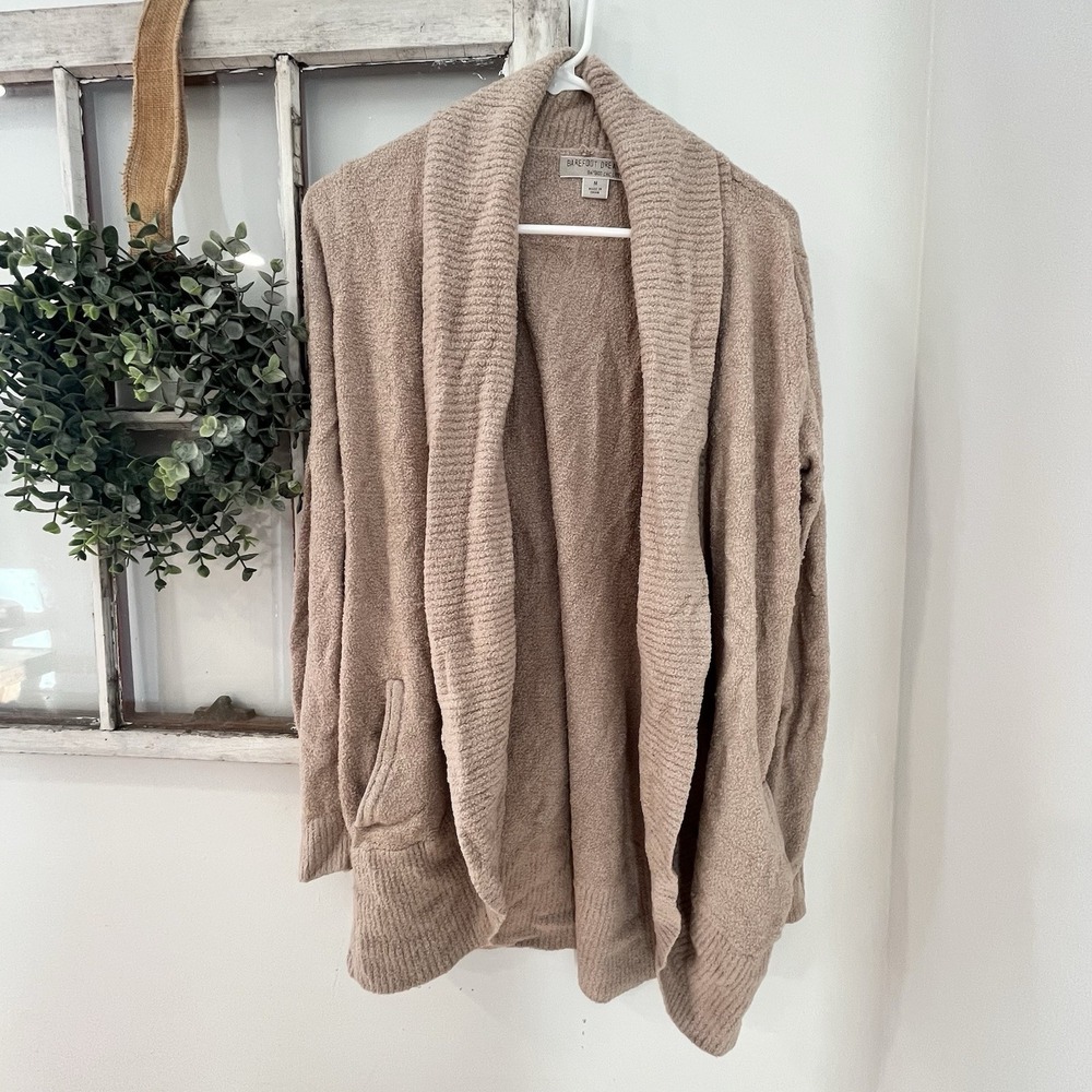 Barefoot‎ Dreams Bamboo CozyChic Lite Circle Lounge Cardigan Taupe Sz M